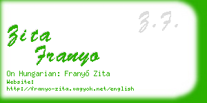 zita franyo business card